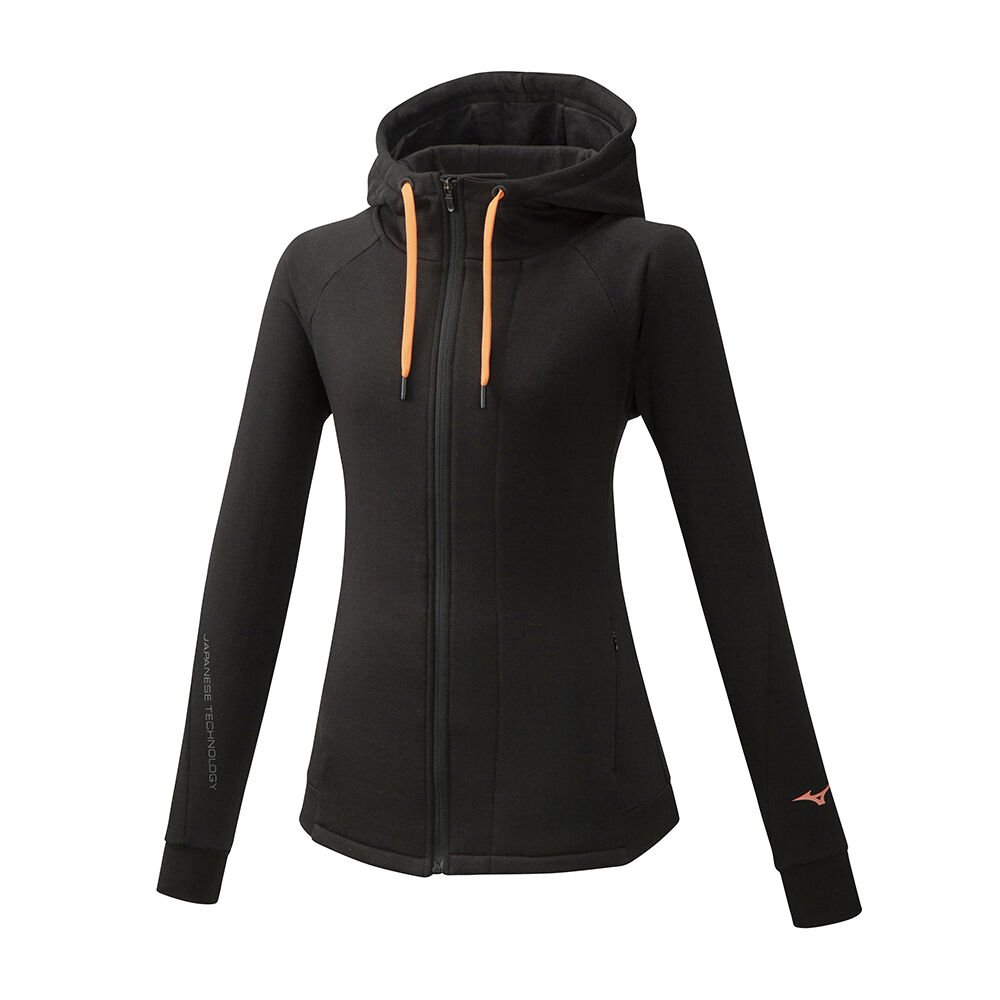 Sudaderas con capucha Mizuno Athletic Zip Mujer Negras Baratas DABI-73849